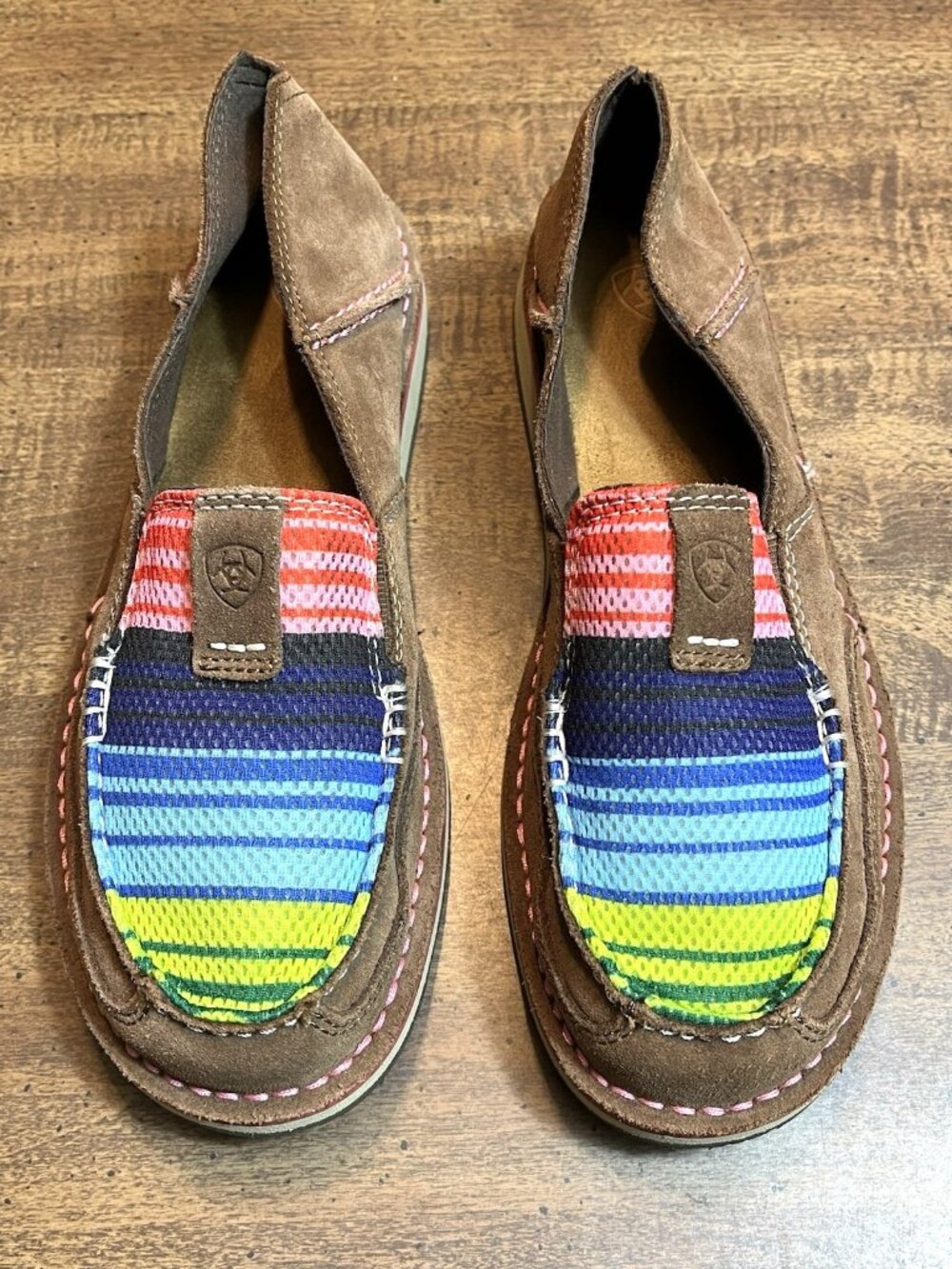 Ariat Cruisers Women's 8.5B Palm Serape Shoes Loafers Suede Slip Ons Rainbow